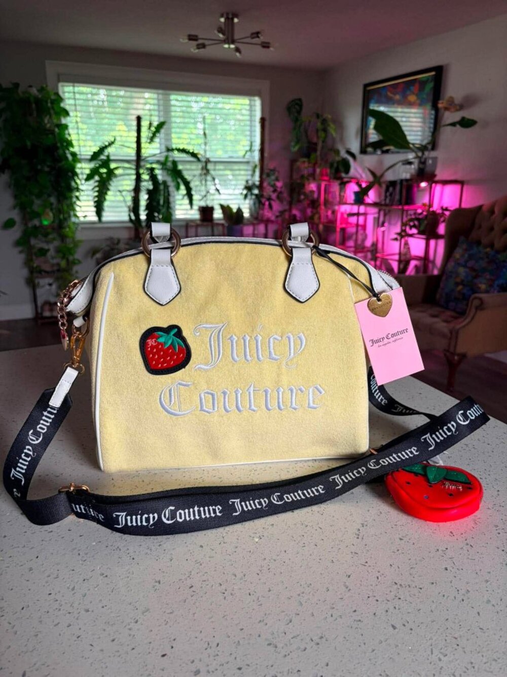 Juicy Couture Terry Cloth Satchel Crossbody Bag NWT 🍓💛